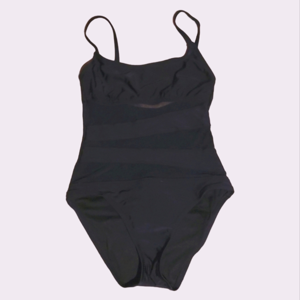 Classic black one piece swimsuit